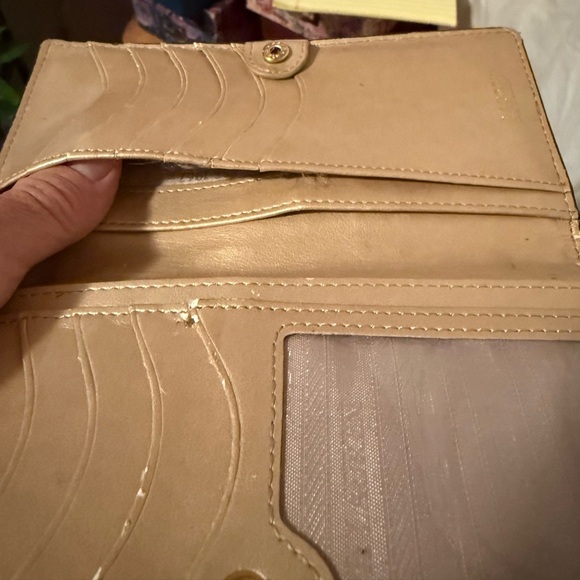 Lauren Ralph Lauren Vintage Black Leather With Gold Accents Women's Wallet - Picture 7 of 8